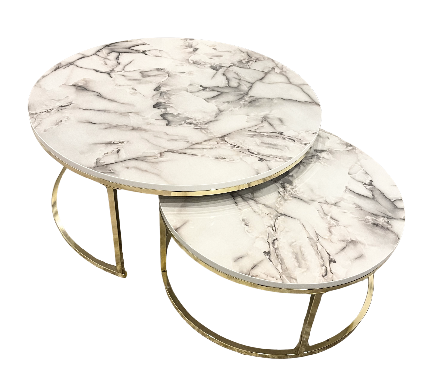 2x Couchtisch Marmoroptik Gold 0
