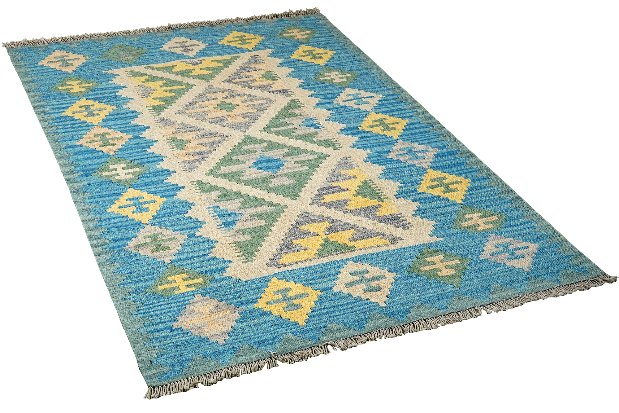 Kilim Gashgai Teppich Wolle Blau 2