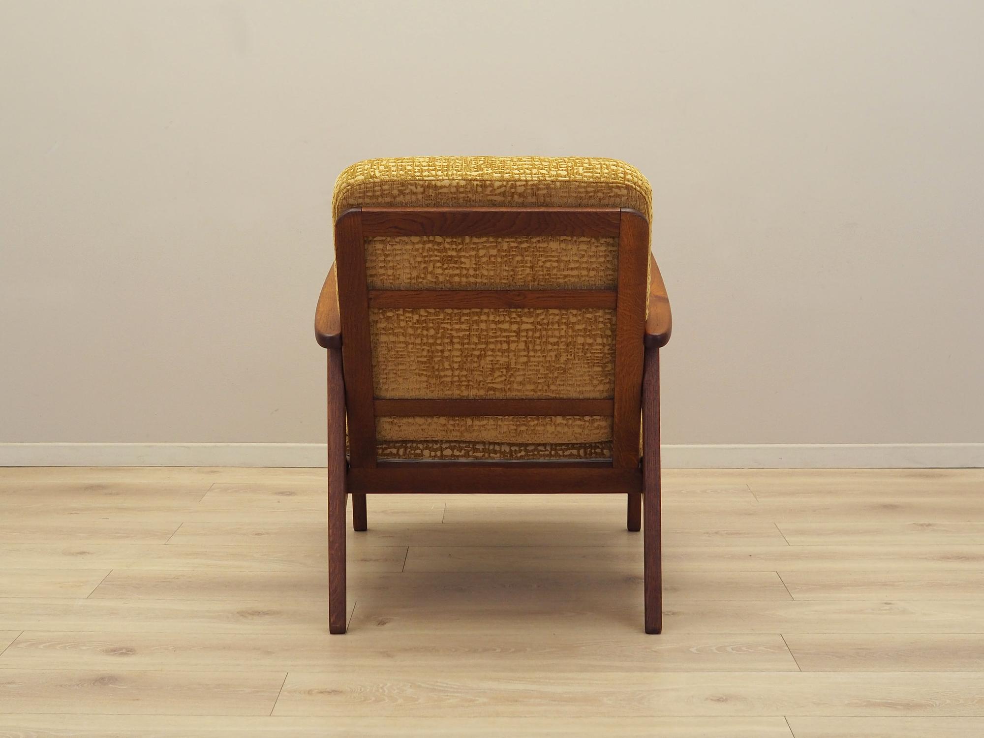 Sessel Teakholz Gelb 1970er Jahre 5