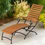 Gartenliege Holz Metall Braun 0