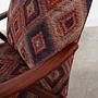 Vintage Stuhl Teakholz Textil Mehrfarbig 1970er Jahre  11