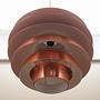 Vintage pendant lamp metal orange 1980s 11
