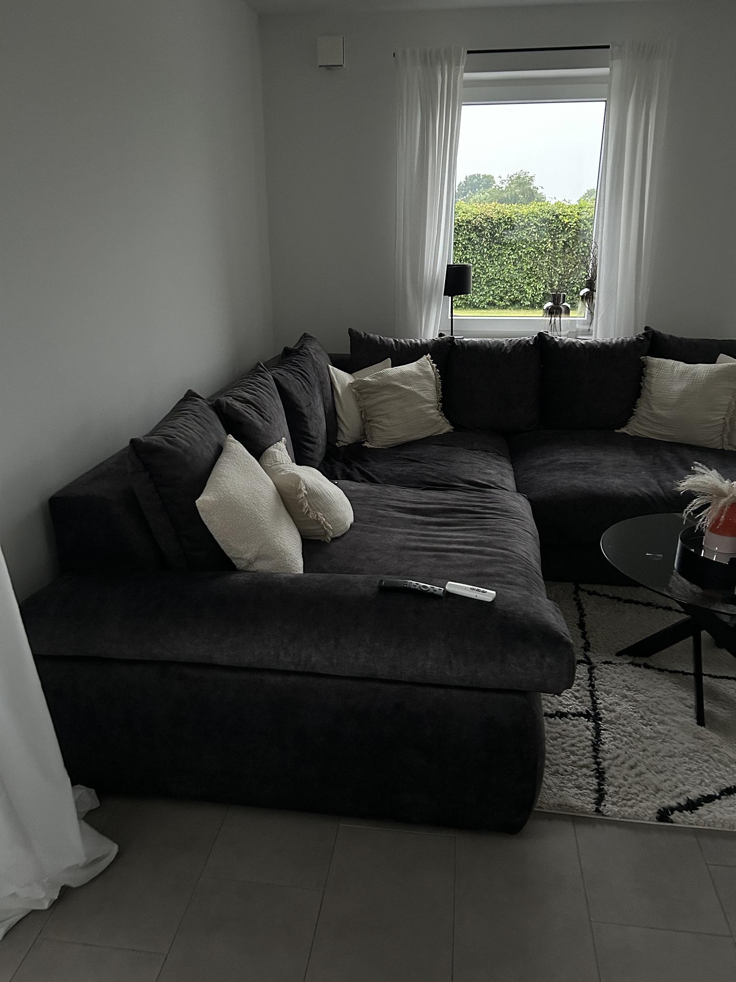 Ecksofa Samt Grau 2