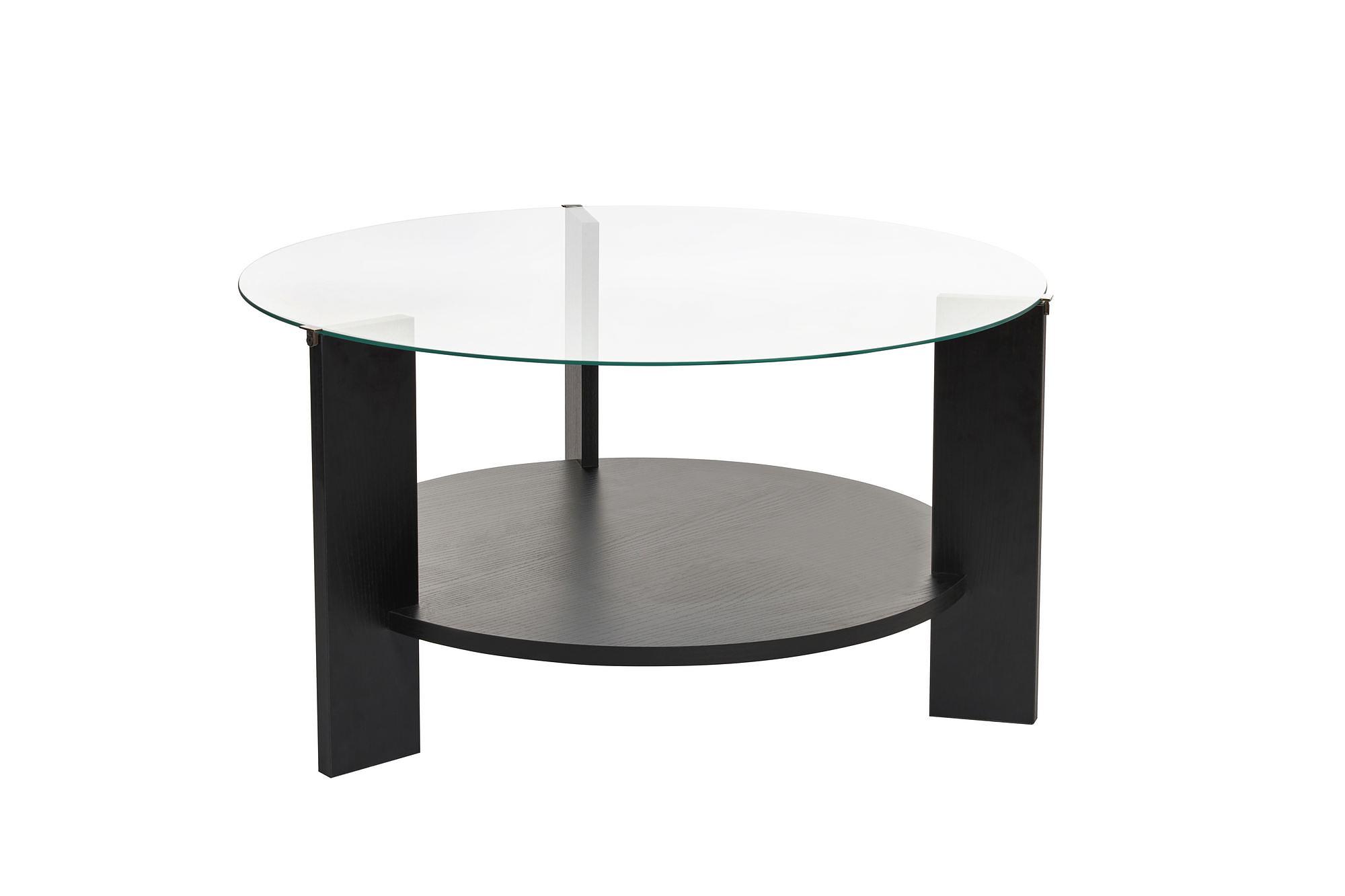 Clara Couchtisch Holzschwarz Transparent Ø75cm 0