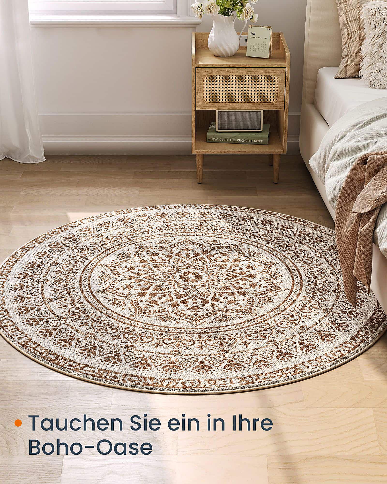 Kurzflorteppich Targo Rund Cappuccino Ø 120cm 2