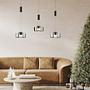 LED pendant lamp Lavin iron smoke glass black 2