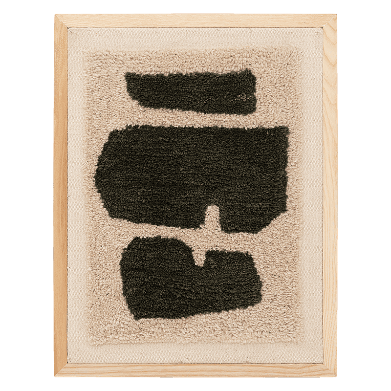 Abstrakte Wanddekoration Soft A Wolle Beige Grün 0