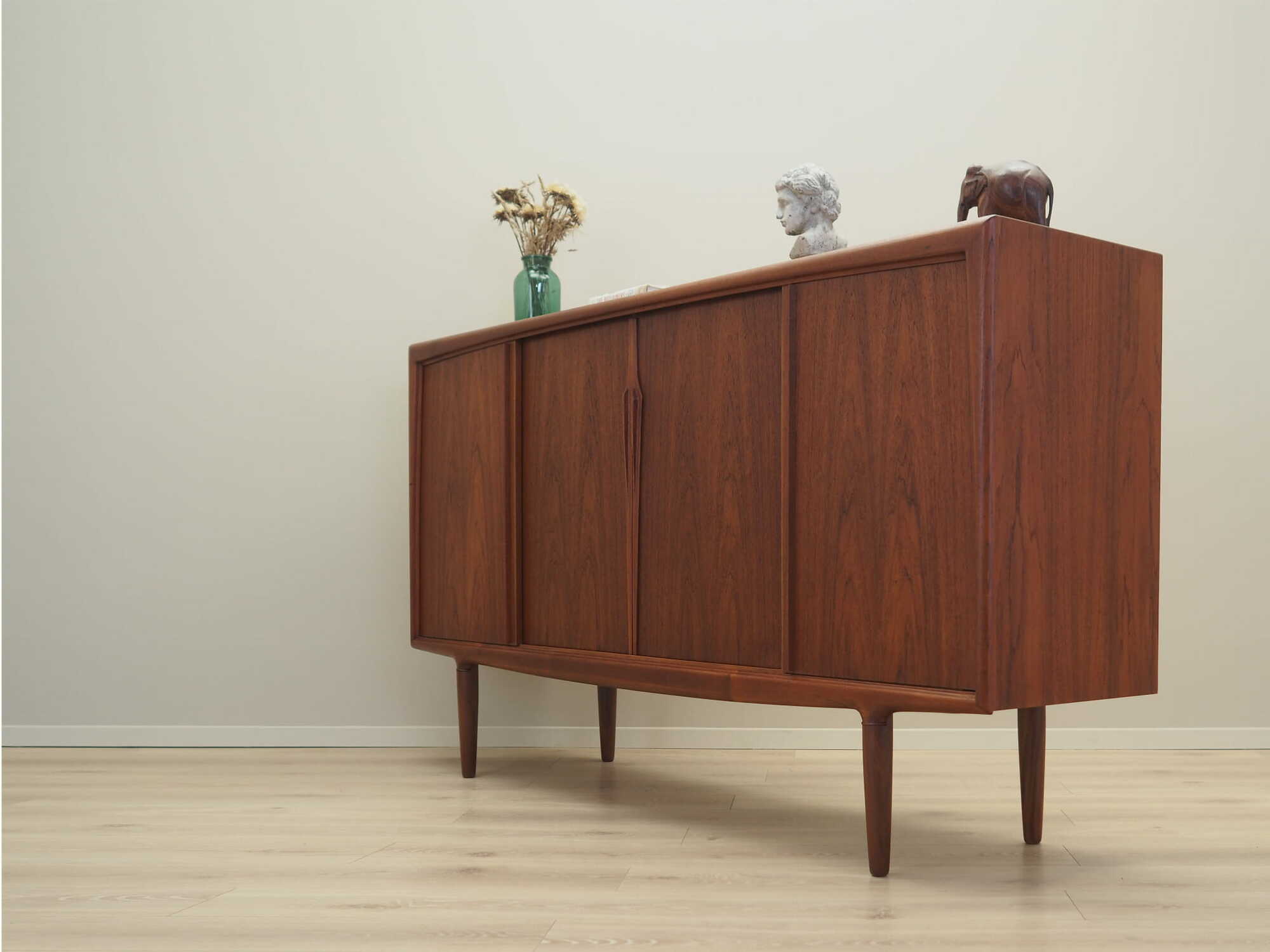 Vintage Highboard Teakholz Braun 1960er Jahre 4