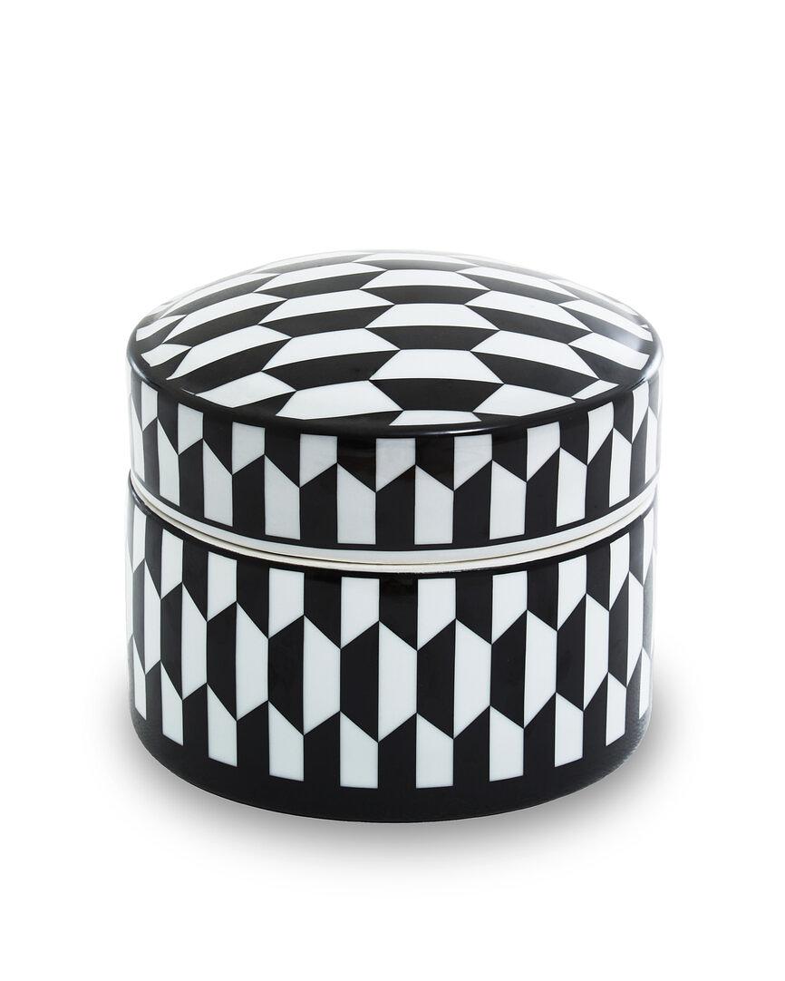 Marlo Grande Portagioie in Ceramica con Stampa Geometrica 0