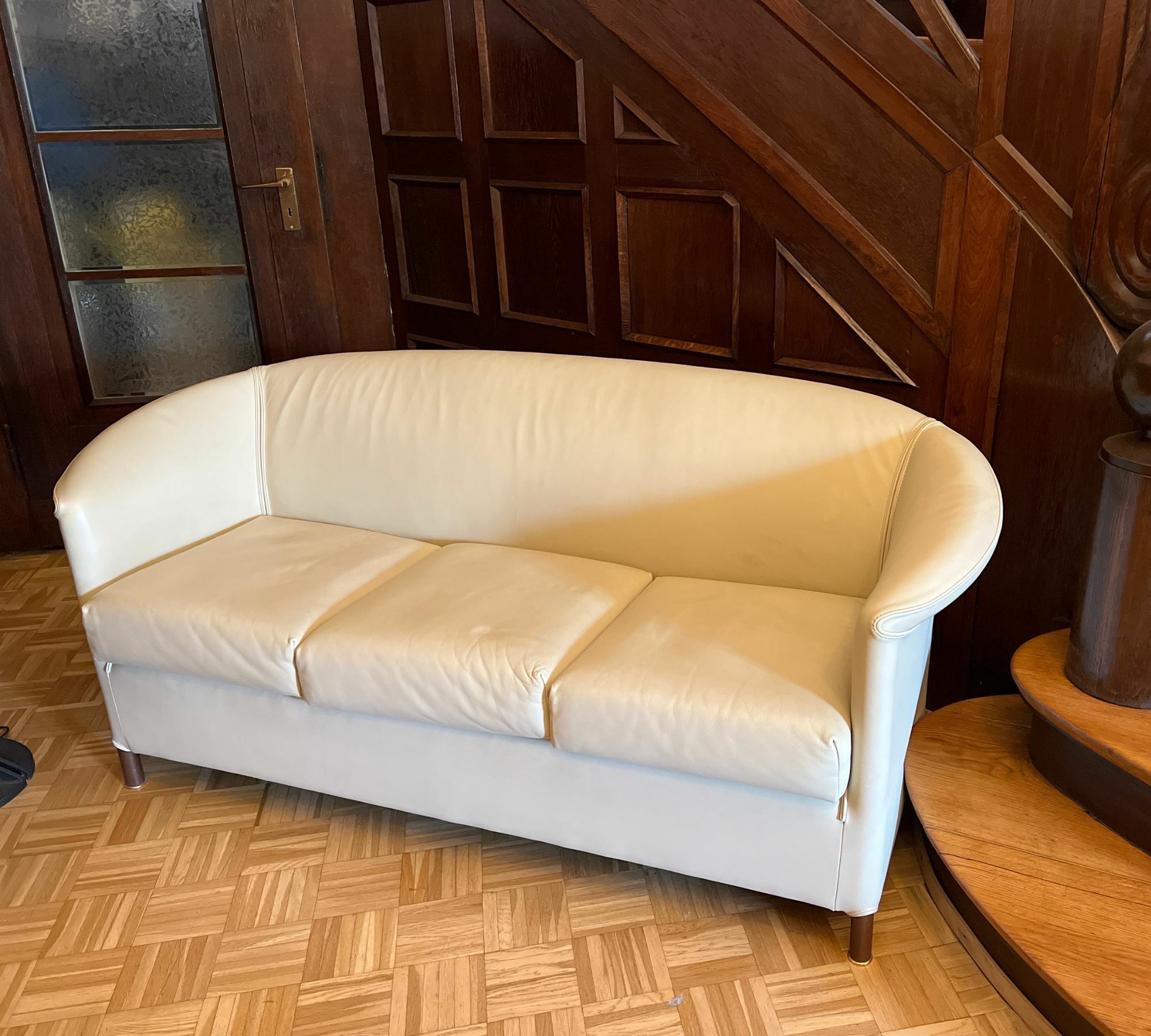 Aura Sofa Leder Beige 0
