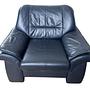 Vintage Sessel Leder Dunkelblau 6