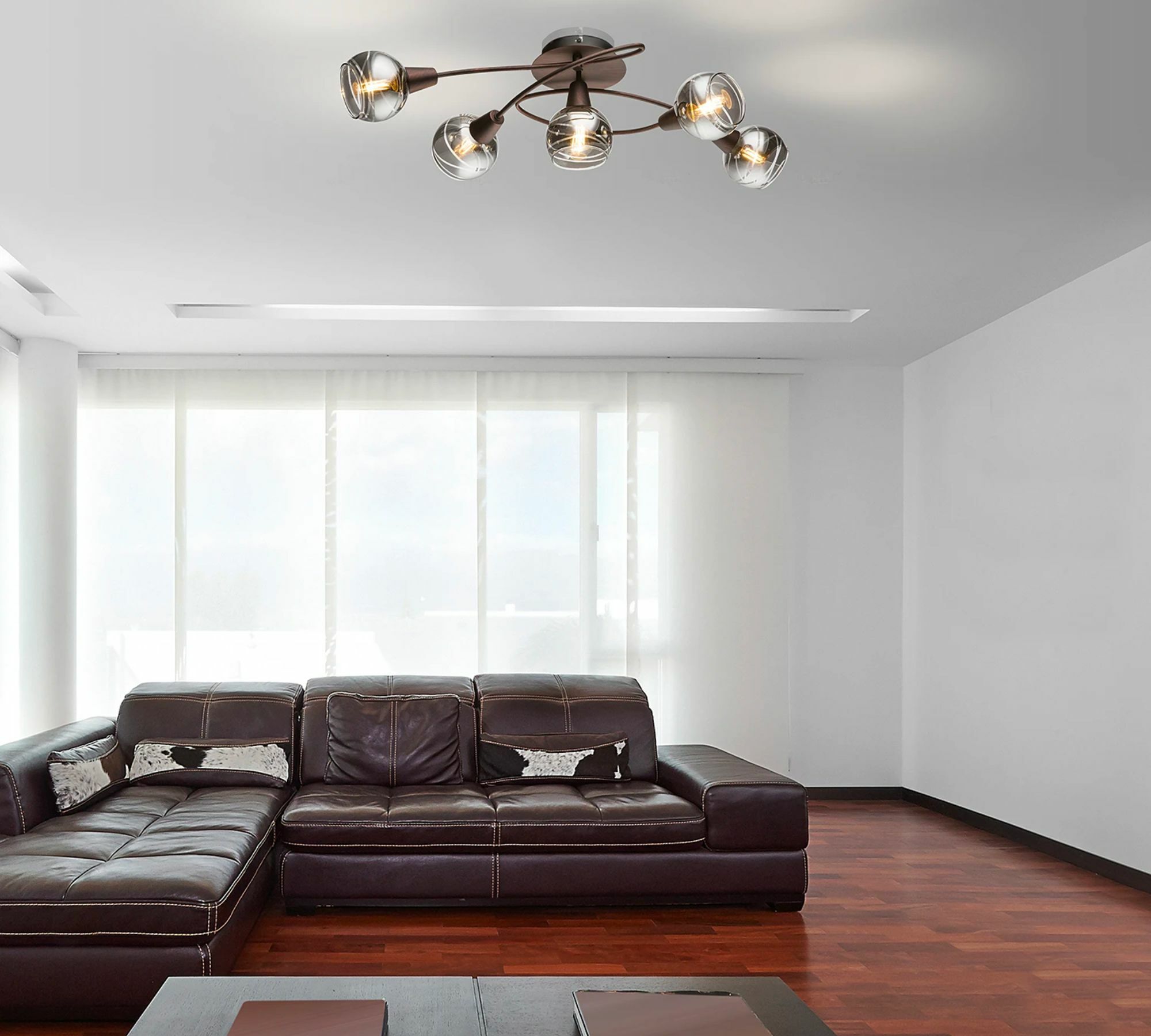 LED Deckenleuchte 5-flammig Glas Metall 1