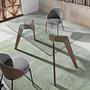 1031 Rectangular dining table wood veneer glass 4