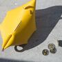 Sparschwein aus 100% Recyceltem Leder aus Spanien Gelb 2