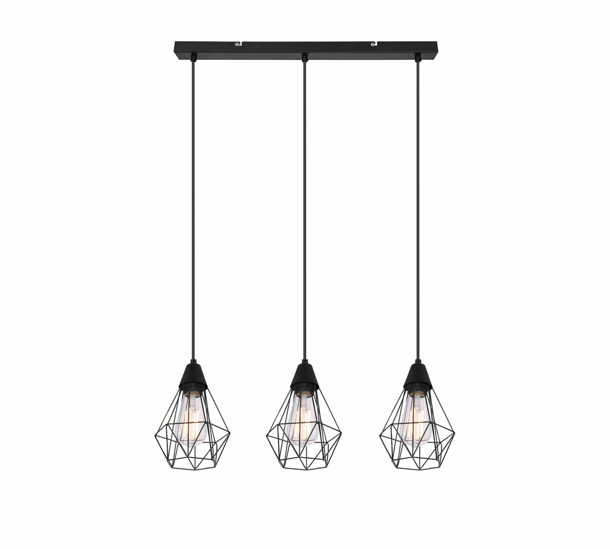 Pendant lamp 3-light iron black 1