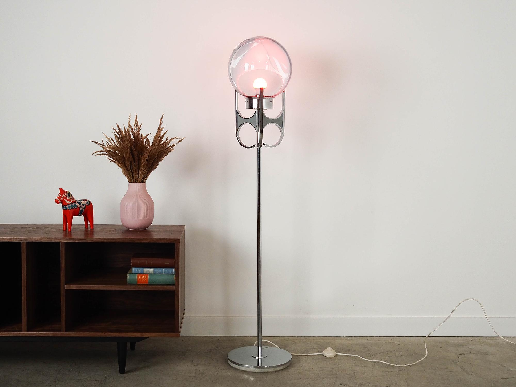 Standing lamp Murano glass Silver 1970s 4