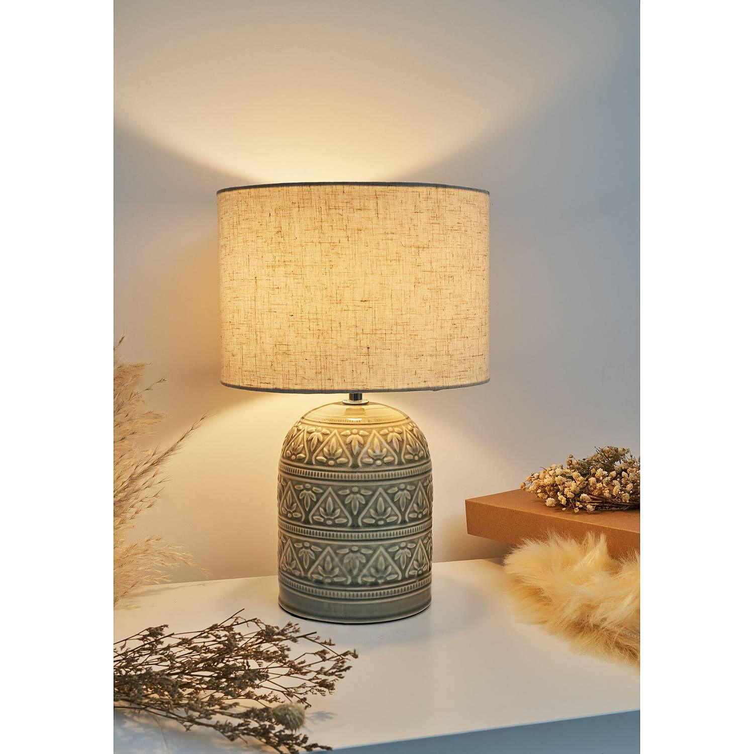 Table lamp Tender Pearl 1-light mixed fabric ceramic 3