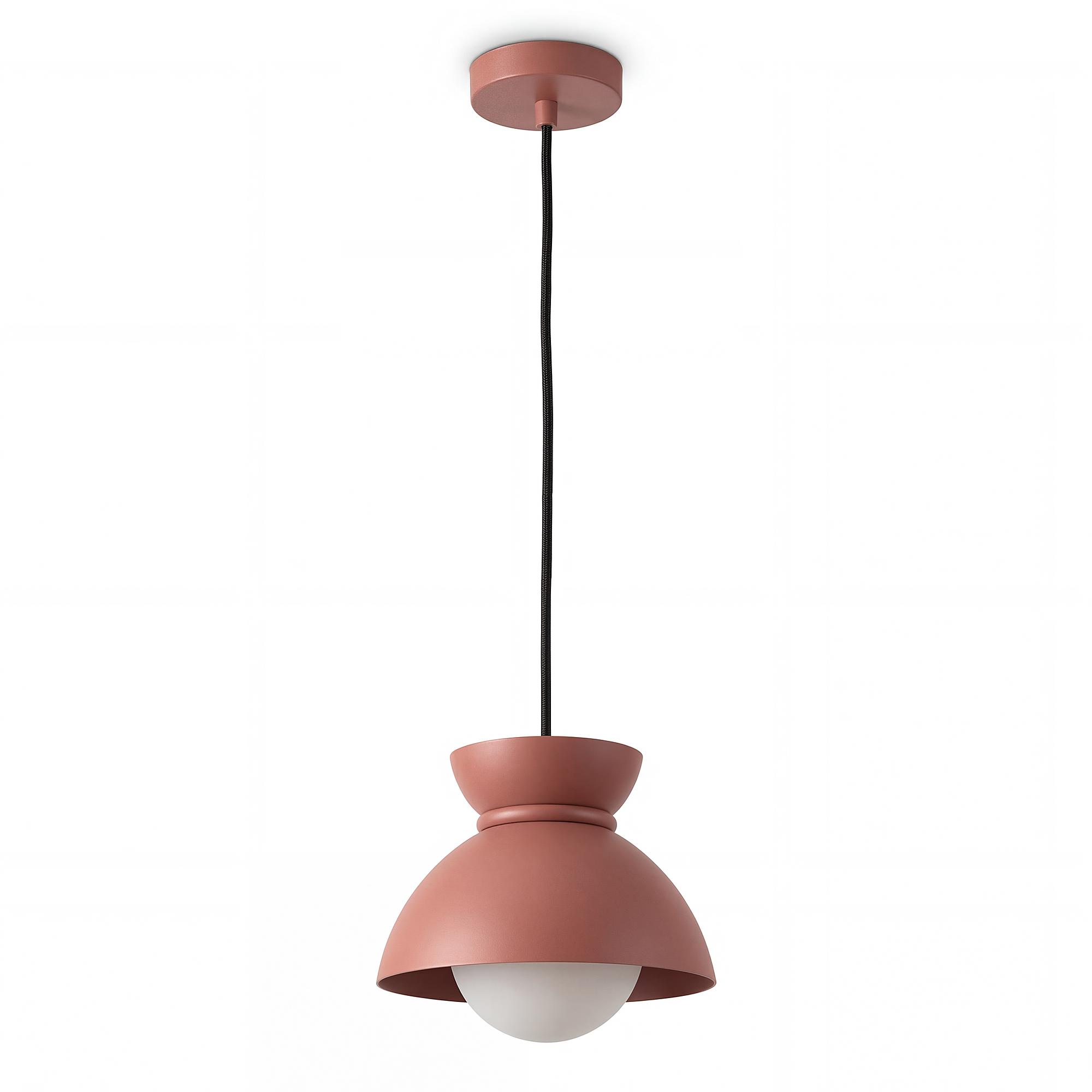 Pendant light Quora 1-light iron opal glass red 4