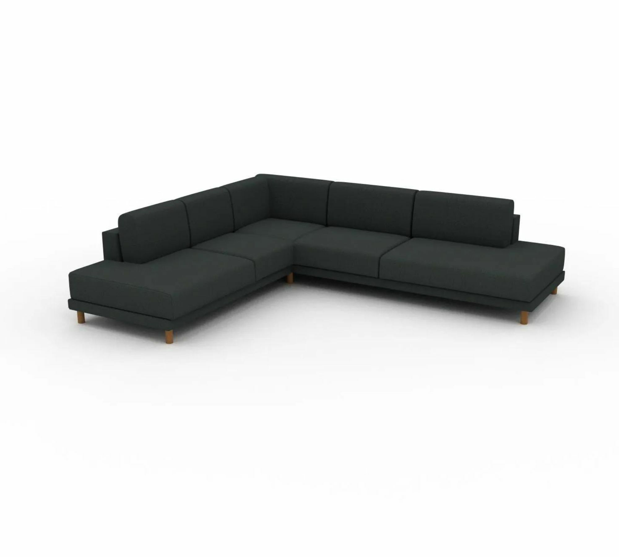 FÜßE FEHLEN - Tyme Großes Ecksofa Webstoff Schwarz  0
