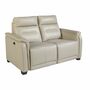 Sofa 2-Sitzer Leder Taupe Grau 0