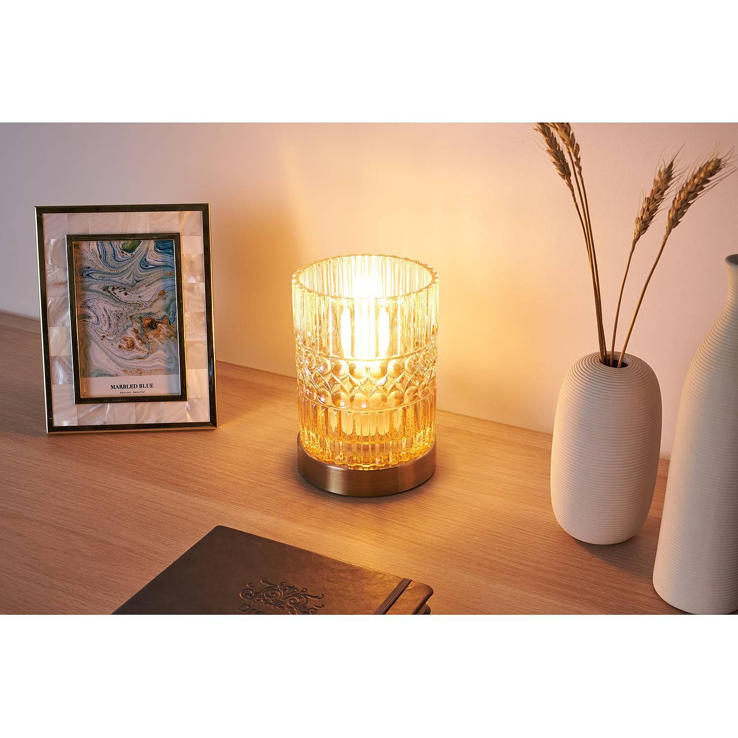 Crystal Elegance Tischleuchte Glas Messing 1-flammig 1