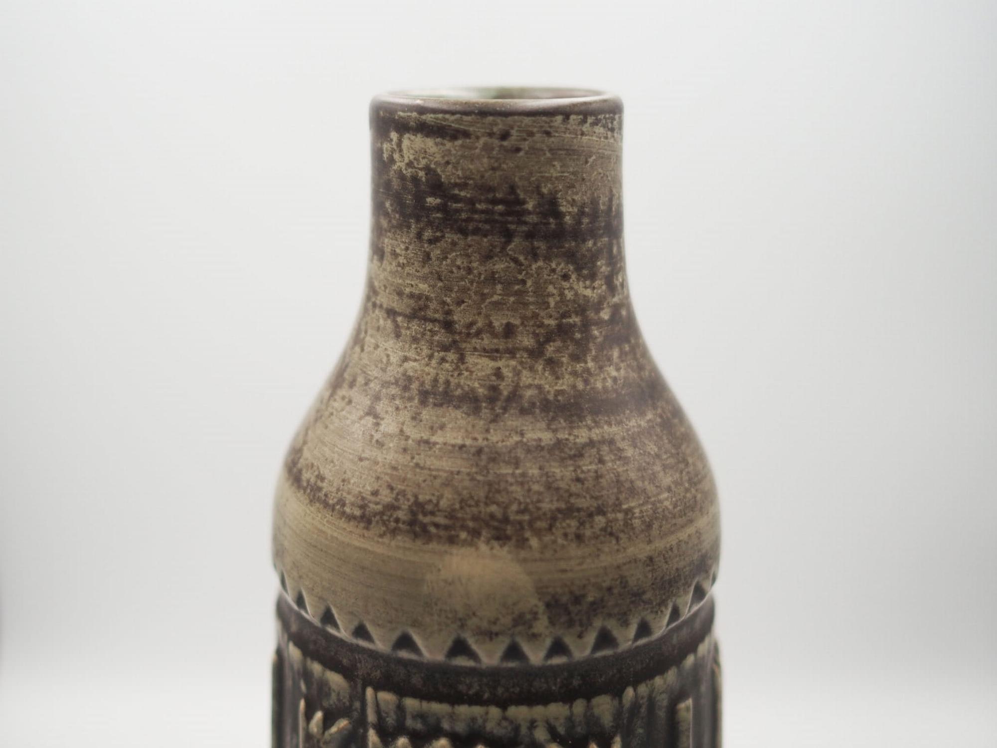 Vase Keramik Grün 1960er Jahre 5