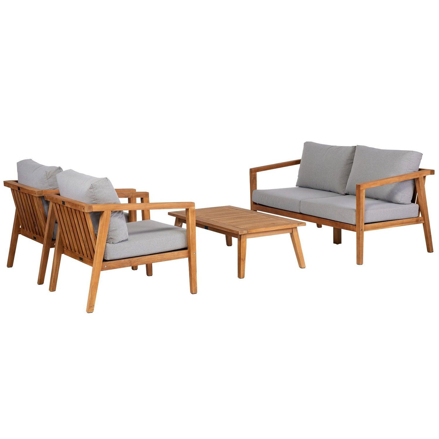Lucca Sofa- und Couchtischset Teakholz 0