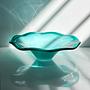 Vintage fruit bowl Murano glass turquoise 1980s 0
