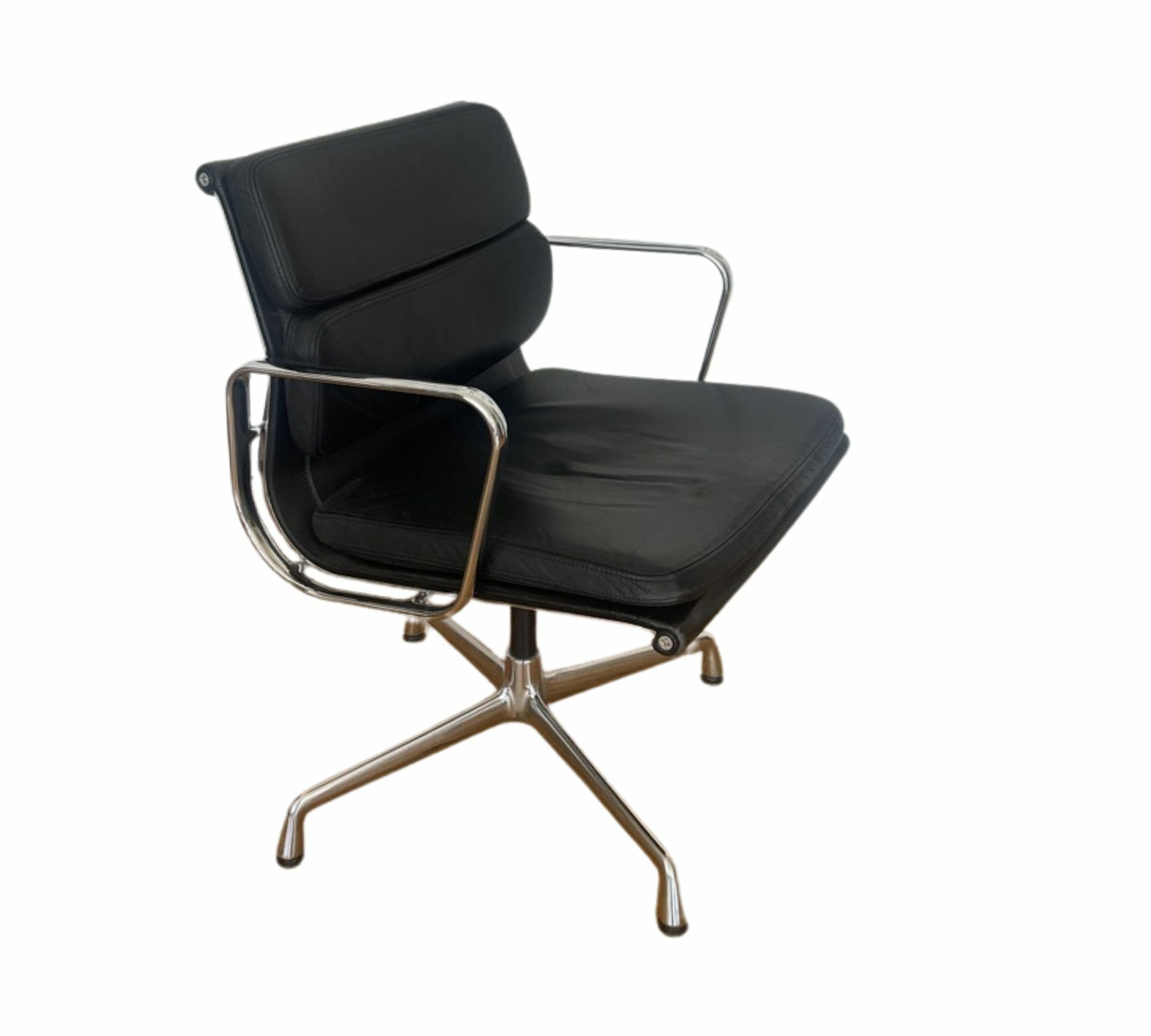 Vitra Eames EA208 Soft Pad Chair Leder Schwarz 0