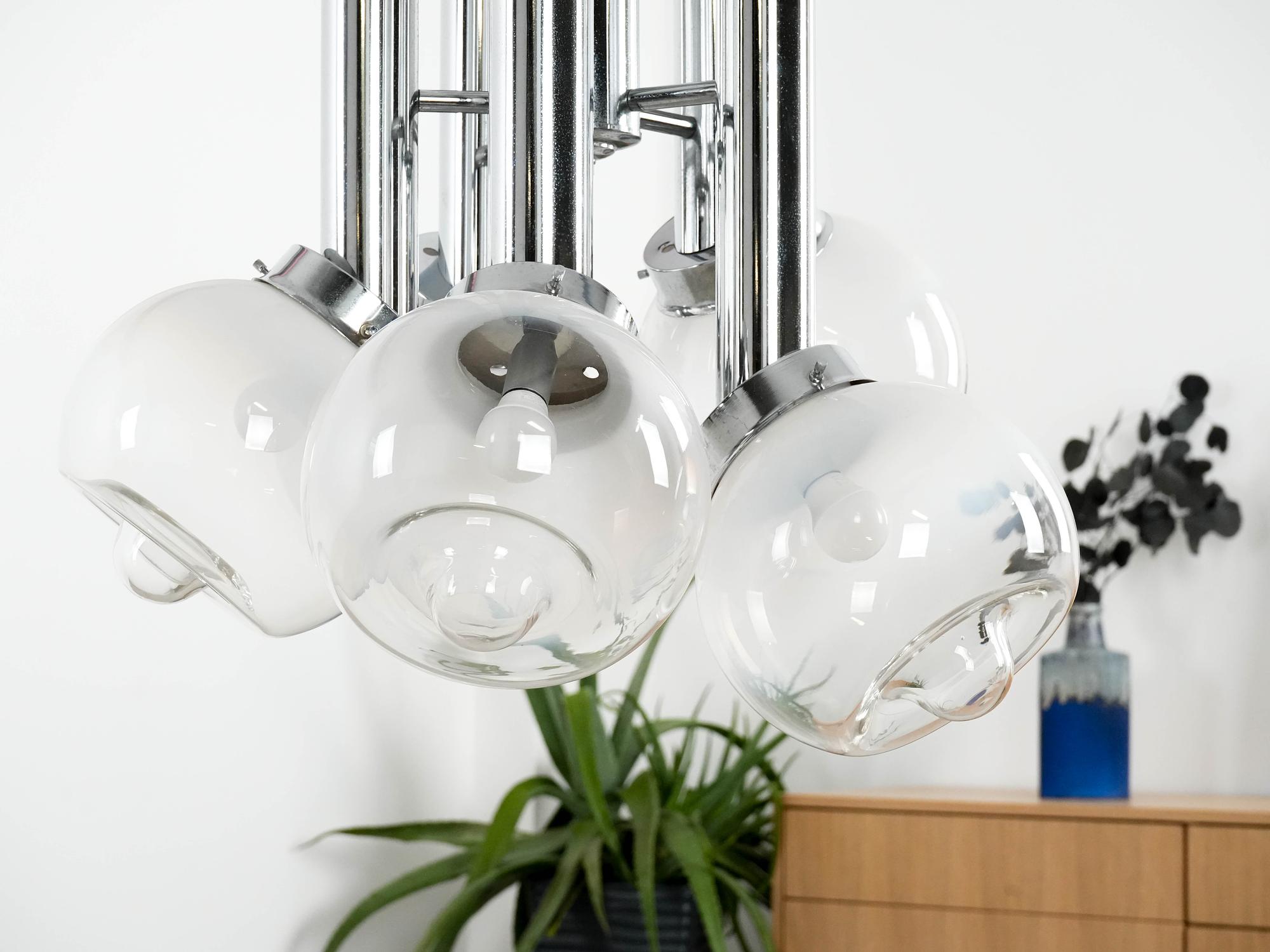 Chandelier White 1970s 4