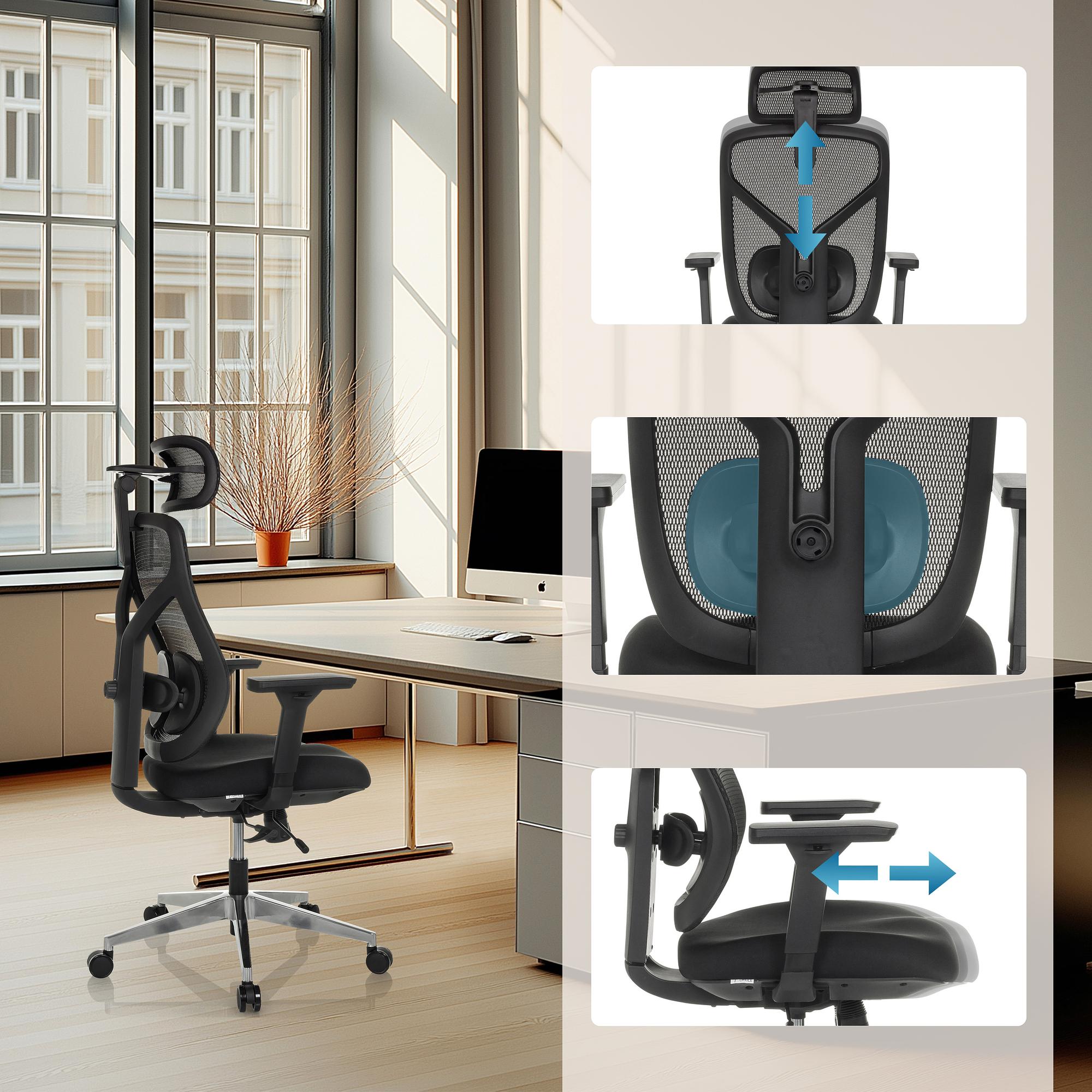 CASSILIS B Bürostuhl Netzstoff Schwarz 3