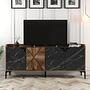 Venedik Sideboard Walnussbraun Marmoroptik Schwarz 4