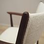 Vintage armchair Teak wood Textile Cream 1960s 14