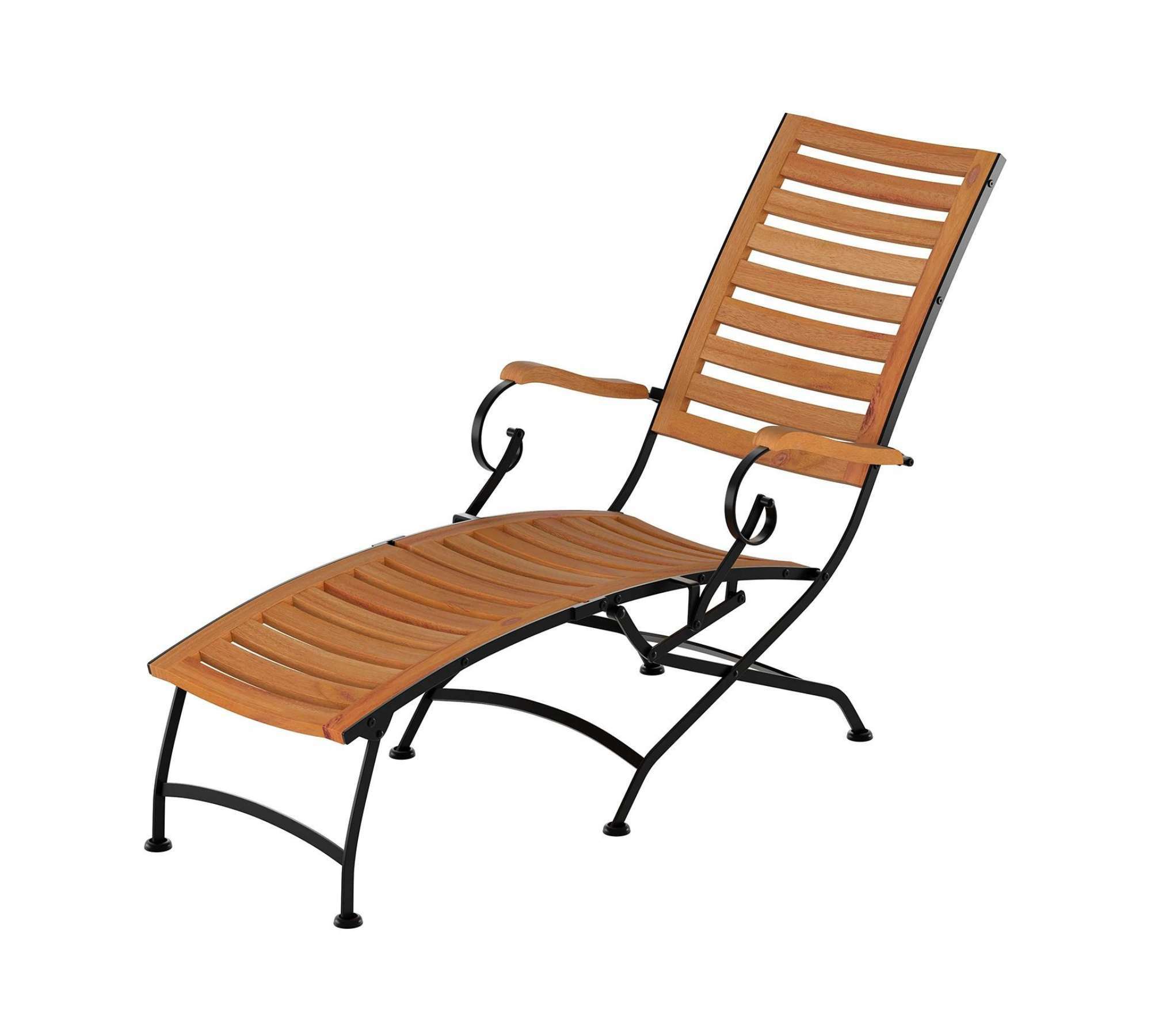 Gartenliege Holz Metall Braun 1