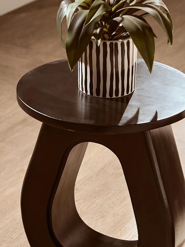 Walsa Black Finish Mango Holz Beistelltisch
 1