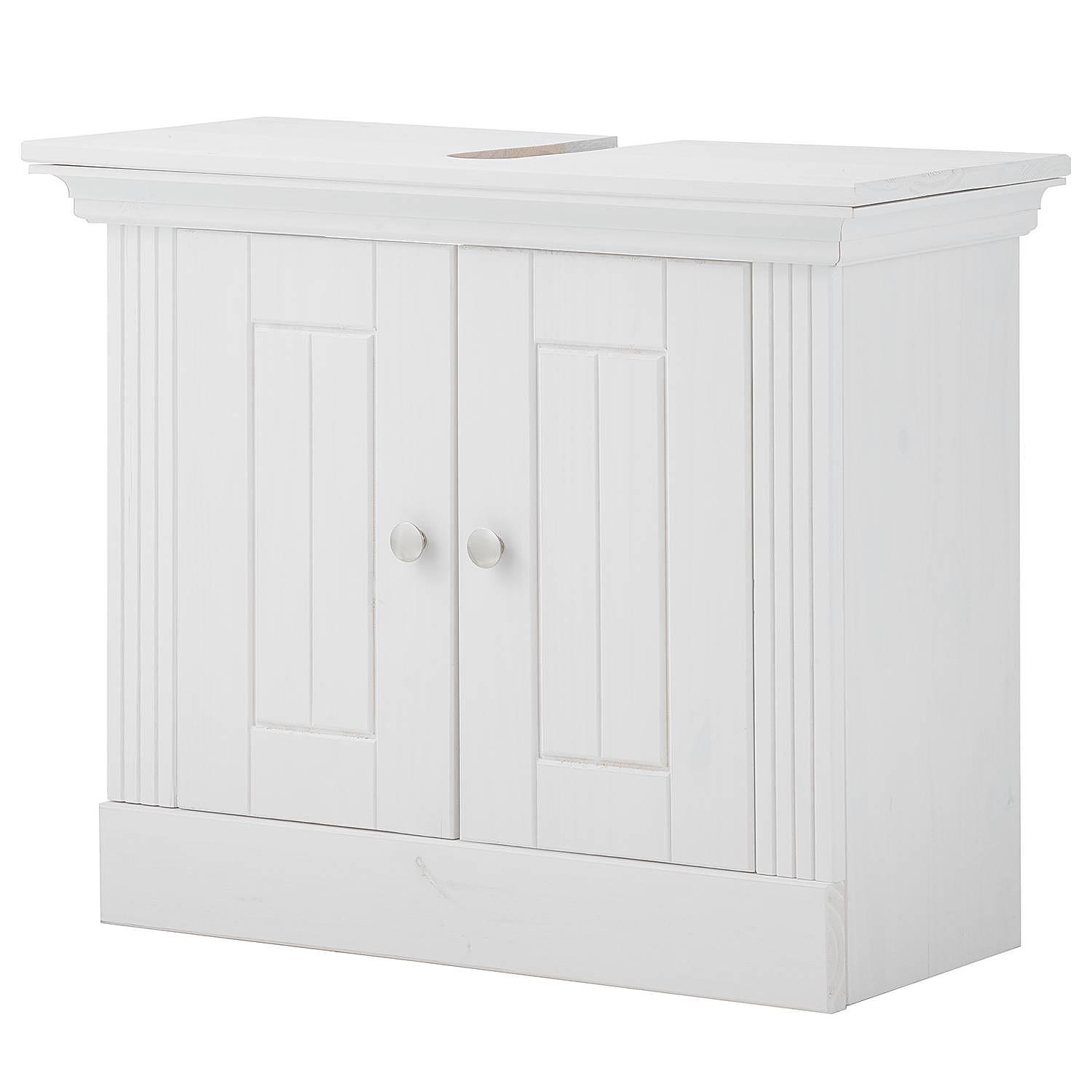Lyngby Waschbeckenunterschrank Kiefer Massivholz Weiß 1