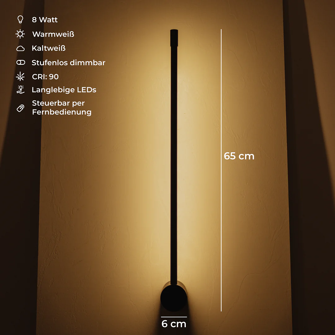 Dimmbare LED Wandleuchte PERSEIS Klein Schwarz 7