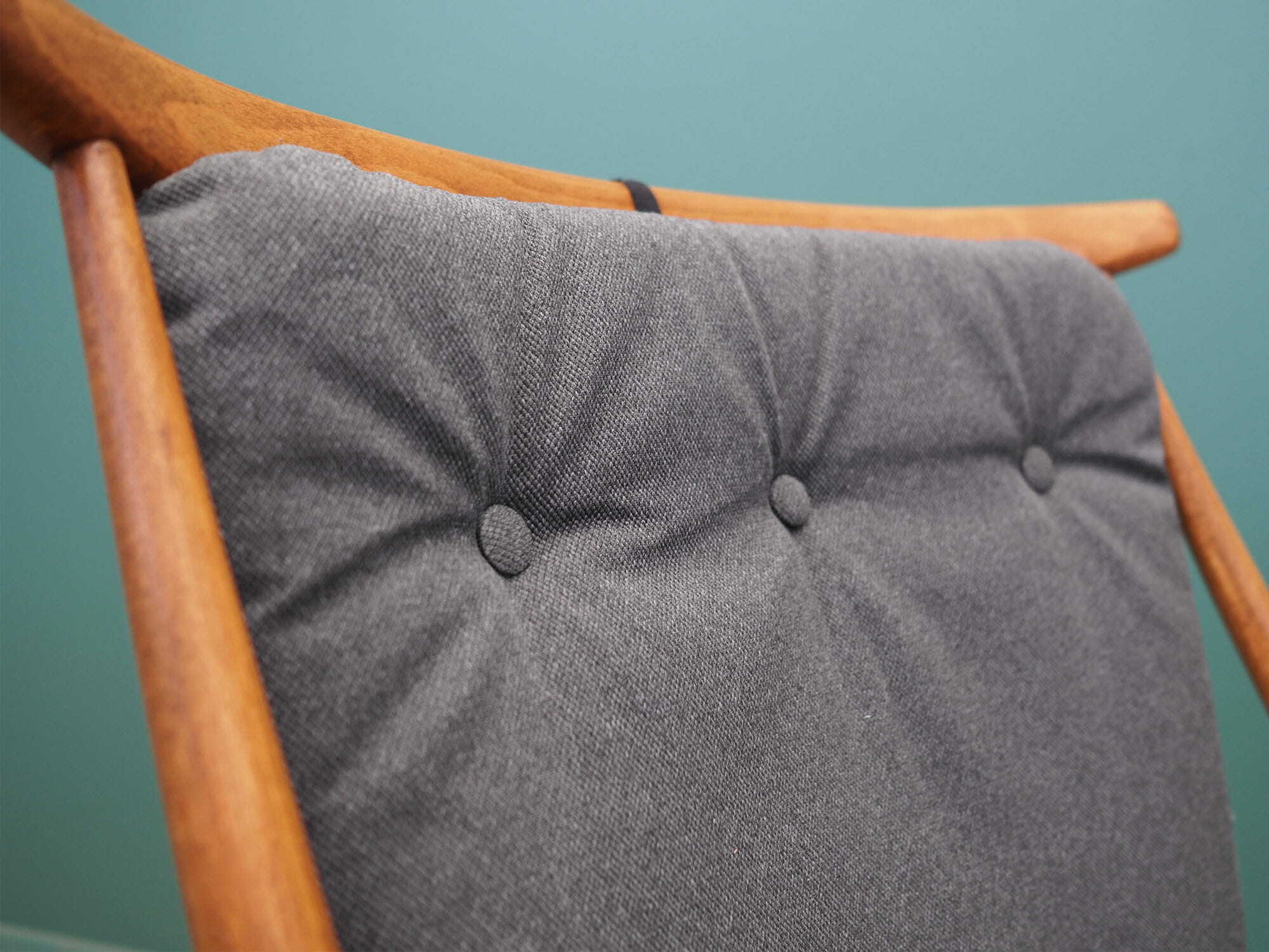 Vintage armchair beech fabric brown 1960s 9
