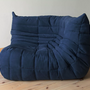 Togo Lounge Set 4 pezzi Tessuto Blu marino 5