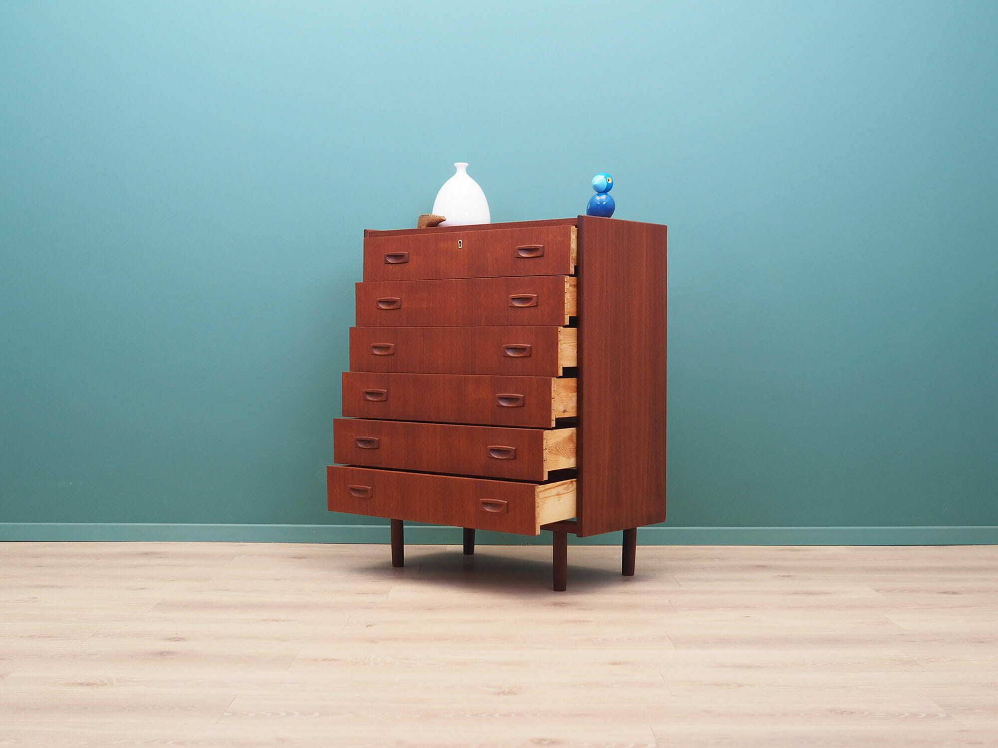 Cassettiera Vintage in Teak Marrone Anni '70 3