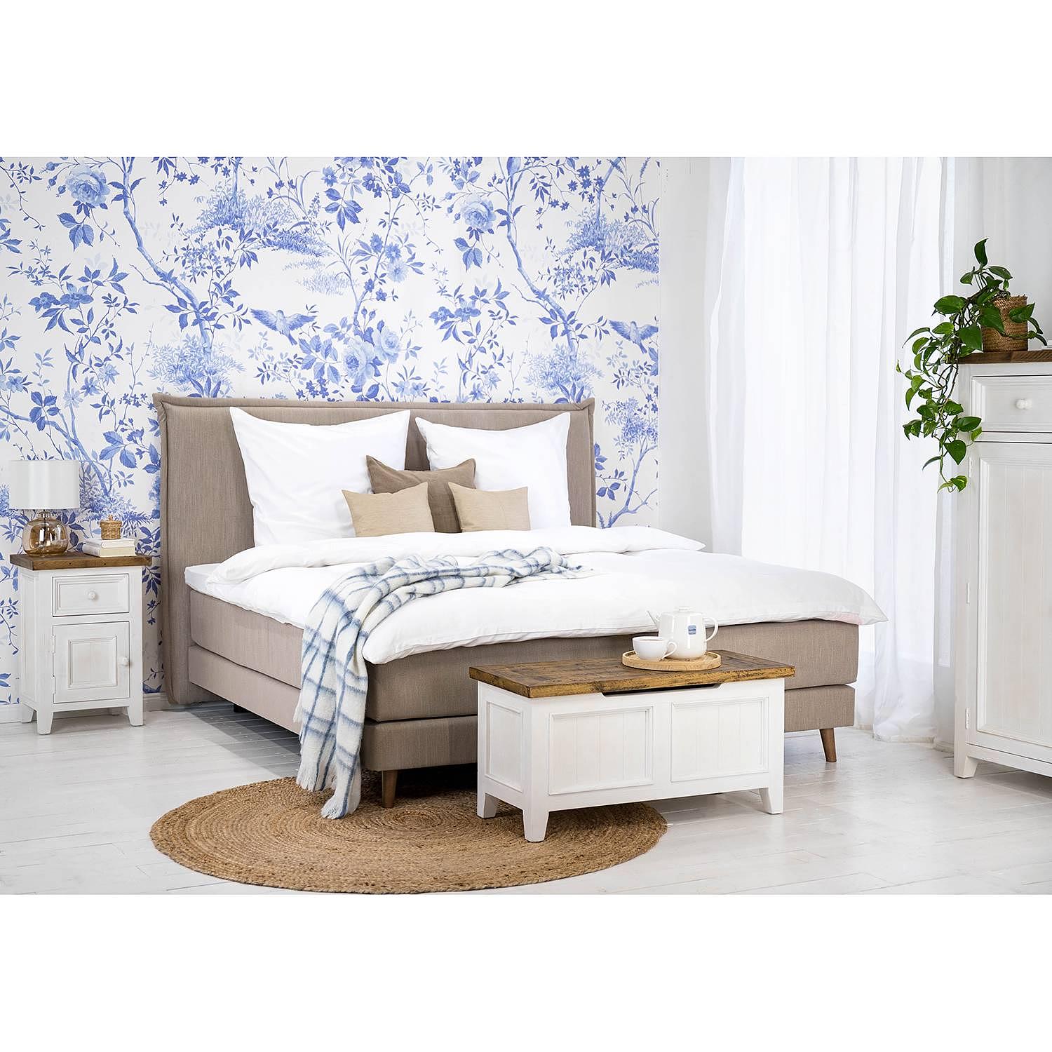 Balignton Nachtkommode Kiefer Massivholz Weiß 3