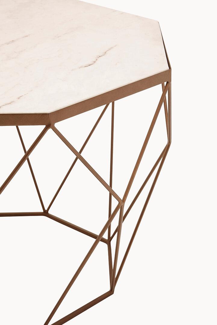 Shalimar Octagon Coffee Table Iron Marble White 7