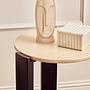 Palermo Runder Beistelltisch Marmorplatte Creme Schwarz 4