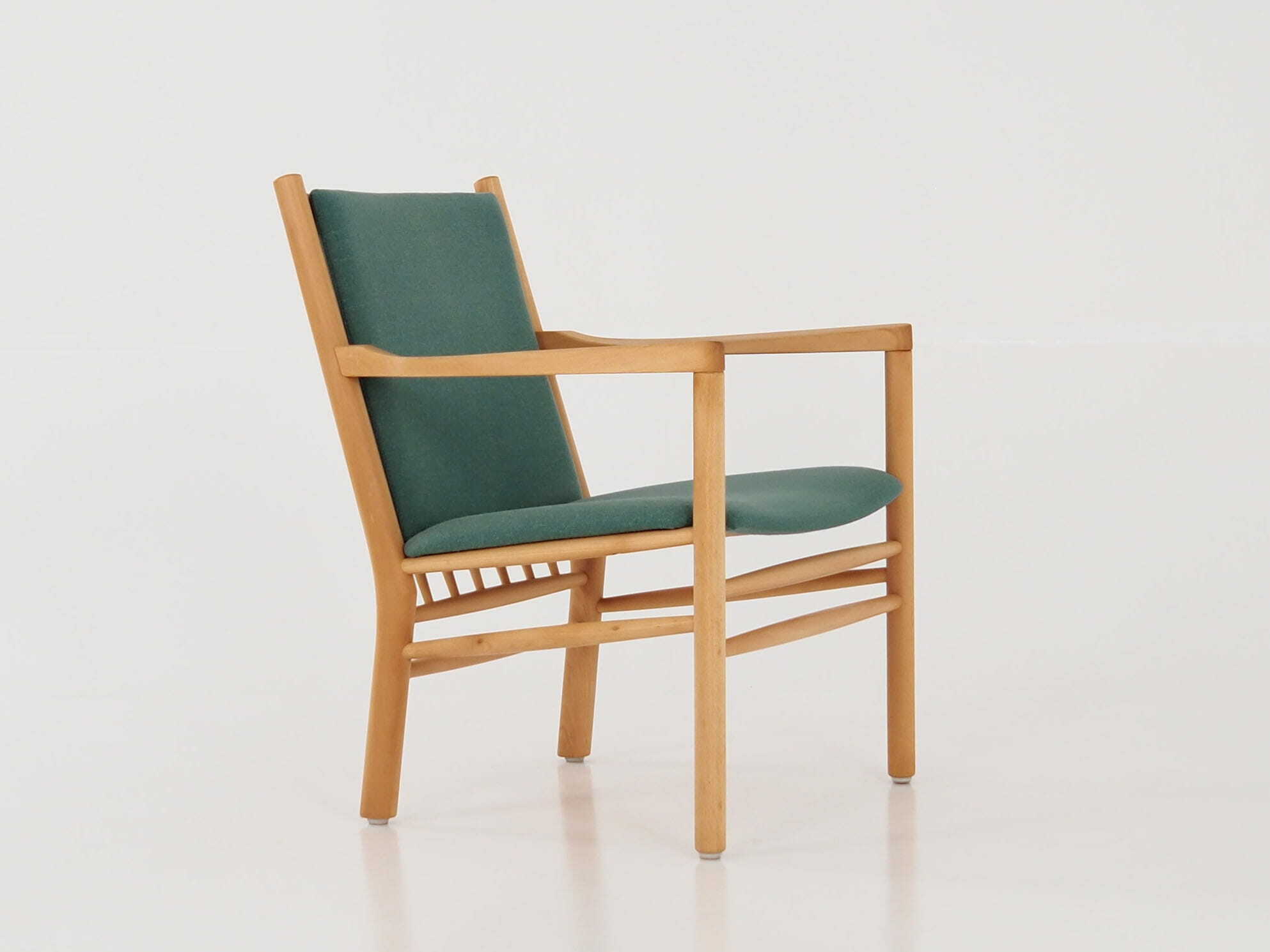 Vintage chair Beech wood Green 1970s 7