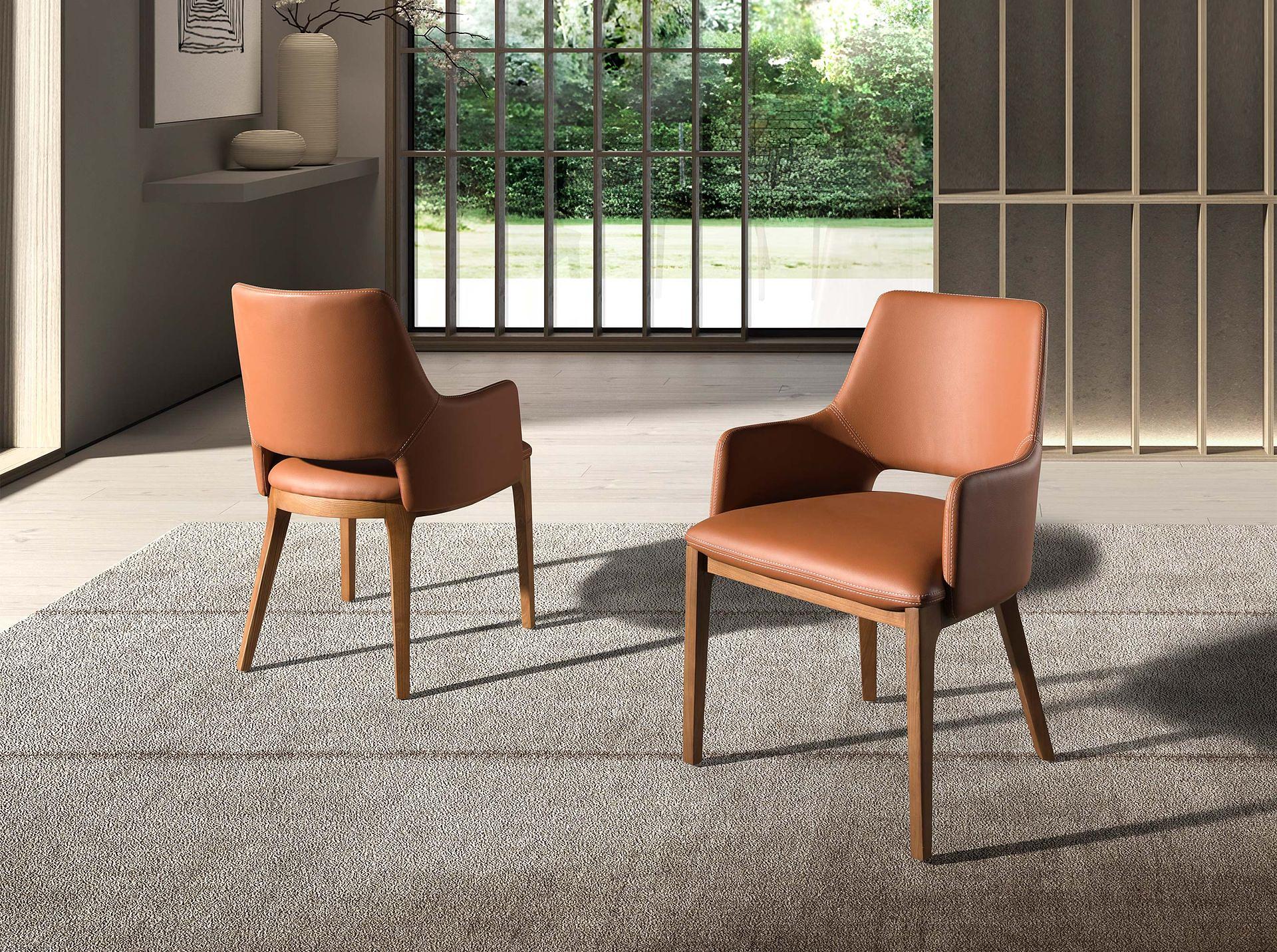 Dining chair faux leather brown 0