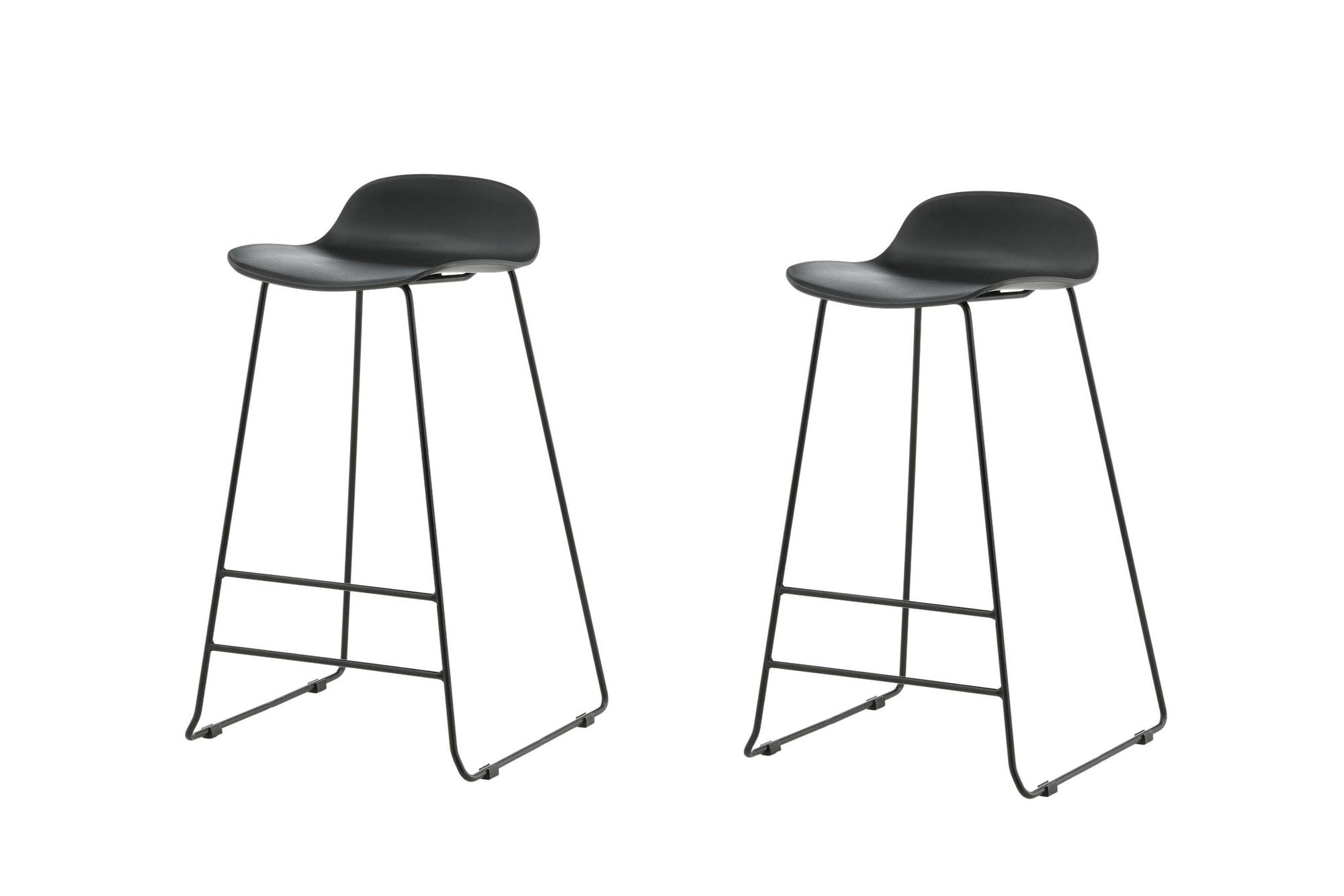 2x Wave Barstuhl-Set Schwarz 0