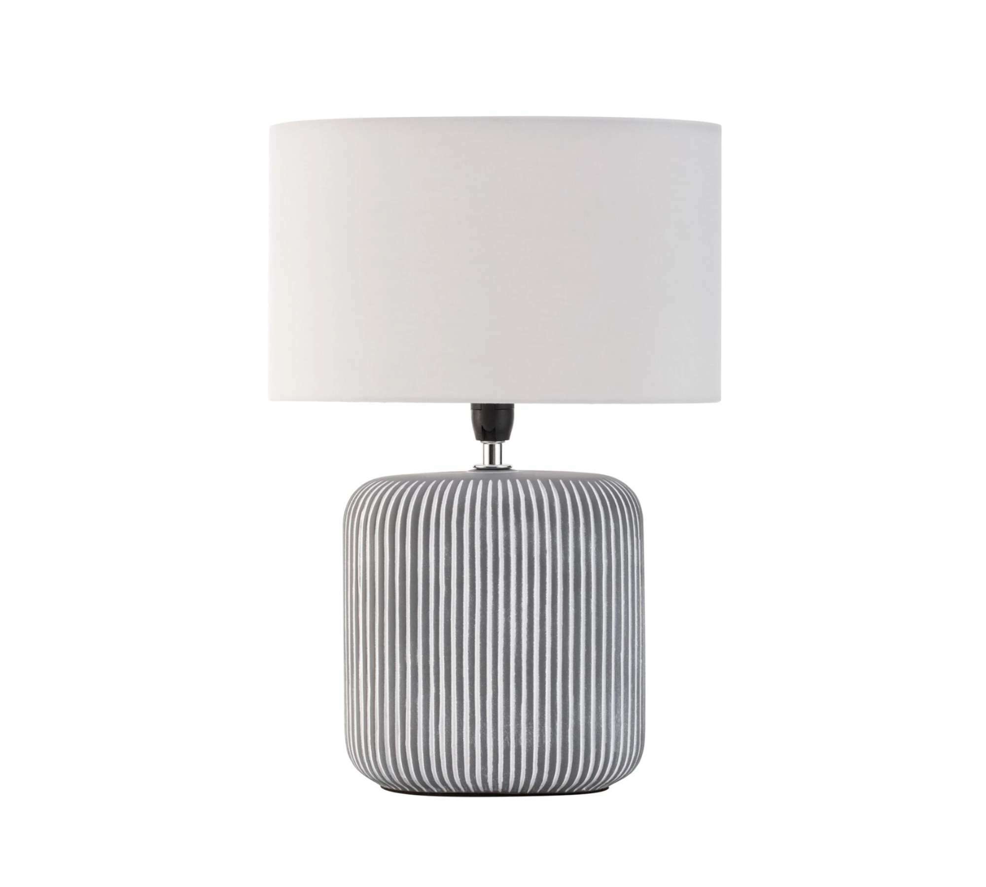 Table lamp 1-light Textile Ceramic Grey 1