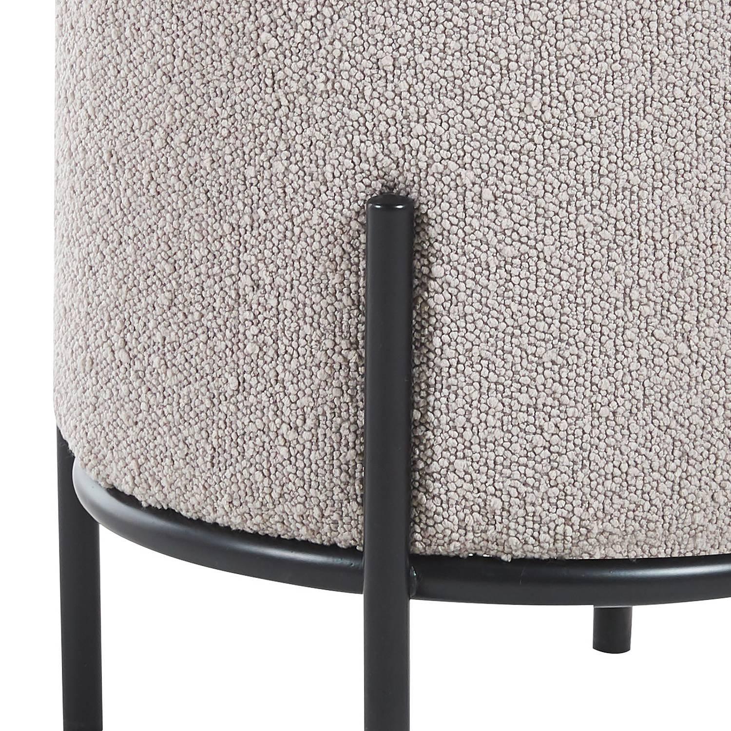 Polsterhocker Bumyra Bouclé Metall Taupe 3