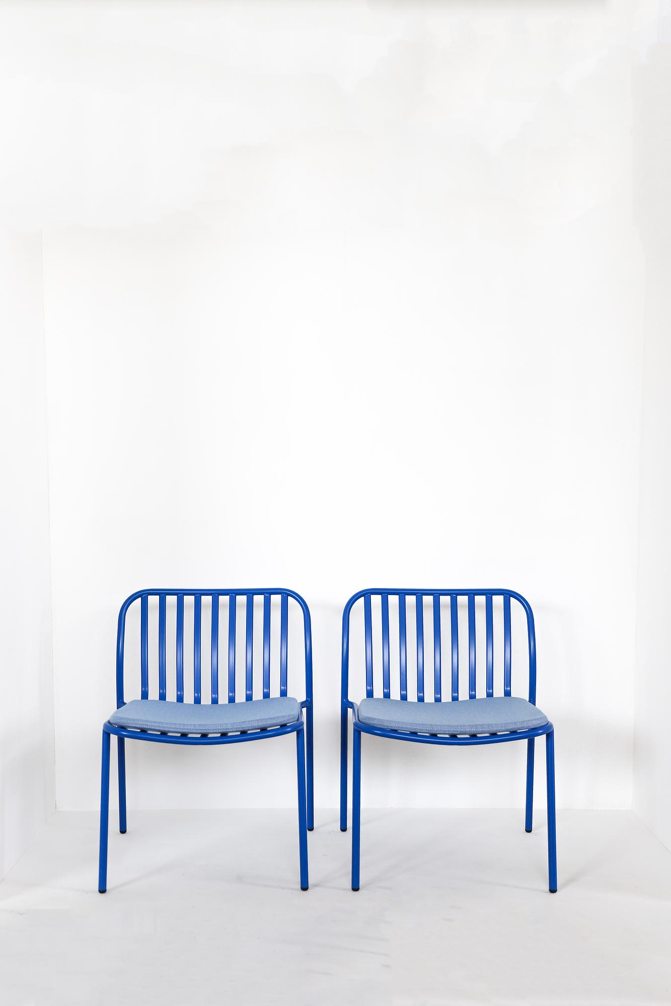 2x Metis Line Gartenstuhl Blau 0