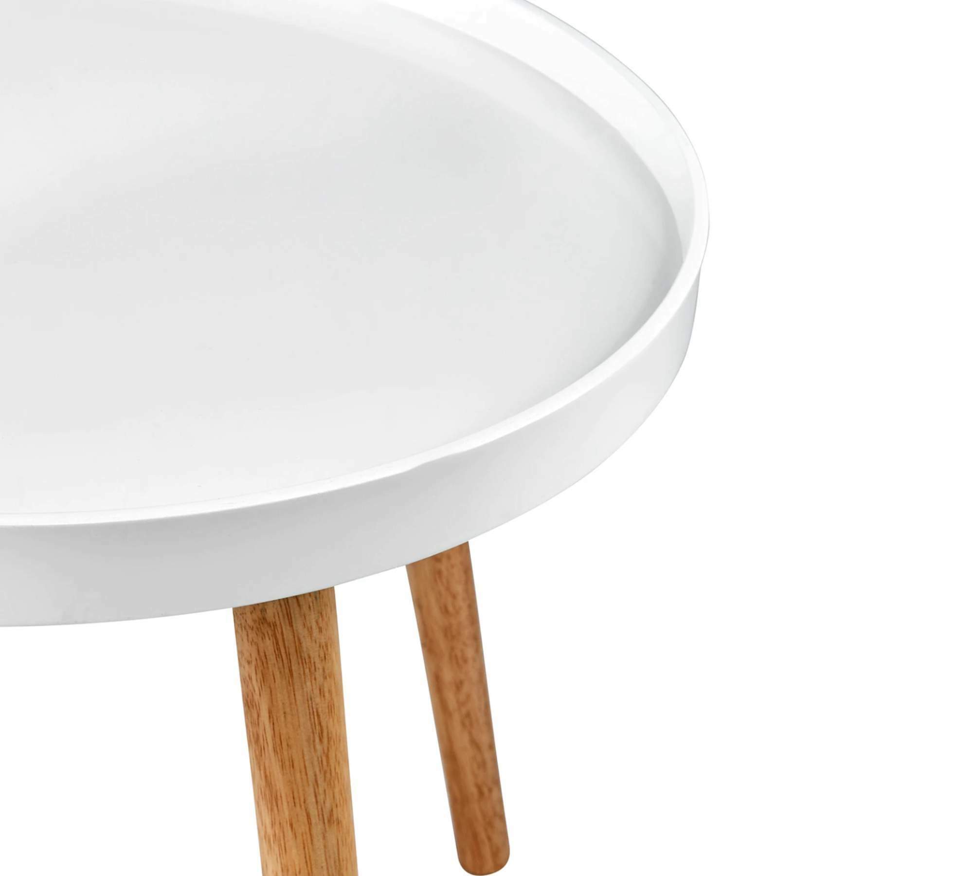 Beistelltisch Pinienholz Weiß 1